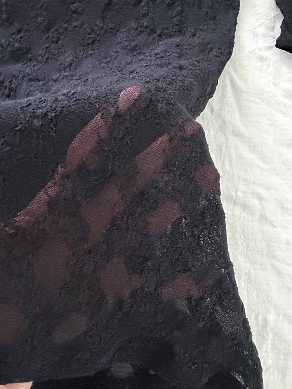Wolford Black Sheer Lace Top Fitted Stretch Short Sleeve Blouse Size L - Picture 6 of 10